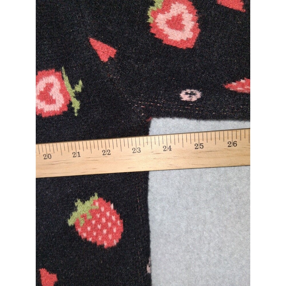 Cider Ballon Sleeve Button Up Cardigan Womens 1XL Black Strawberry Fruit Preppy - Picture 8 of 13